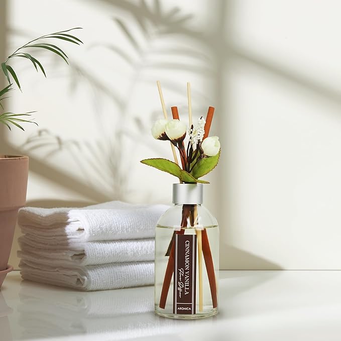 Aronica Cinnamon Scent Diffuser Kitchen, Office Decorations Cinnamon Vanilla Scent Flower Reed Diffuser, Christmas Room Stick Scent, Work Cubicle Scent, Korean Kitchen Window Decor, Air Freshener