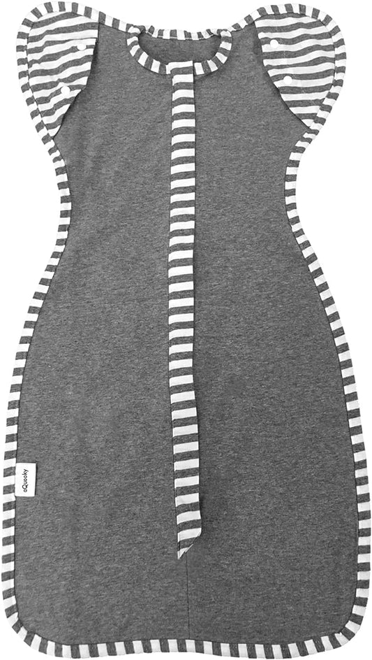 Baby Blanket Sack with Arms Free Design,Transition to Arms Free Wearable for Newborn Girl and Boy, Large 6-9Months, Grey Color