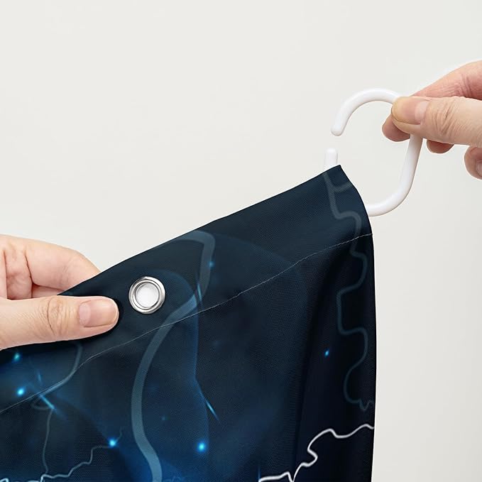 AILONEN Lion Shower Curtain,Evening Lightning Howling Lion Bath Curtain,Fierce Lion Bathroom Curtain Decor,Safari Animal Polyester Waterproof 72" W*96" H Shower Curtain (12 Hooks)