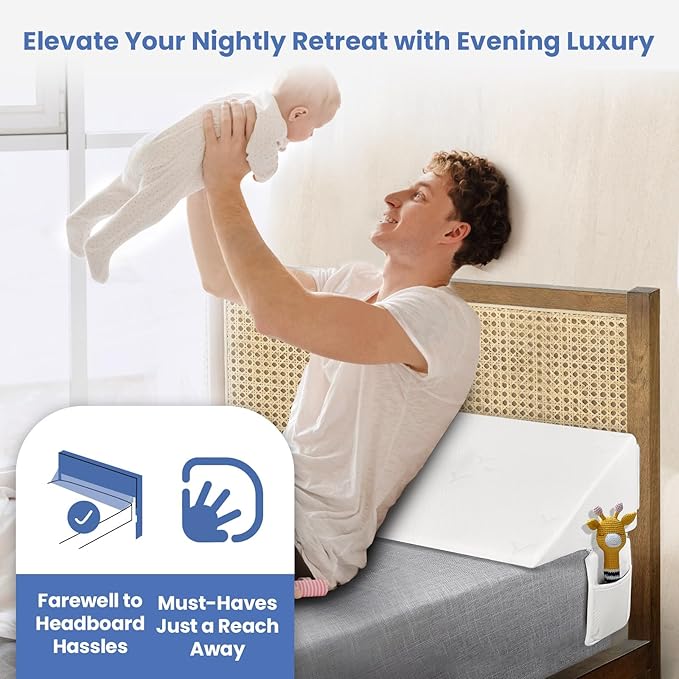 Wedge Pillow Headboard, Ultimate Comfort Bed Wedge Pillow for Headboard, Relaxation Bed Gap Filler for King(76"x10"x6"), Foam Pillow Wedge for Headboard Gap, Overall Bed Gap Filler.