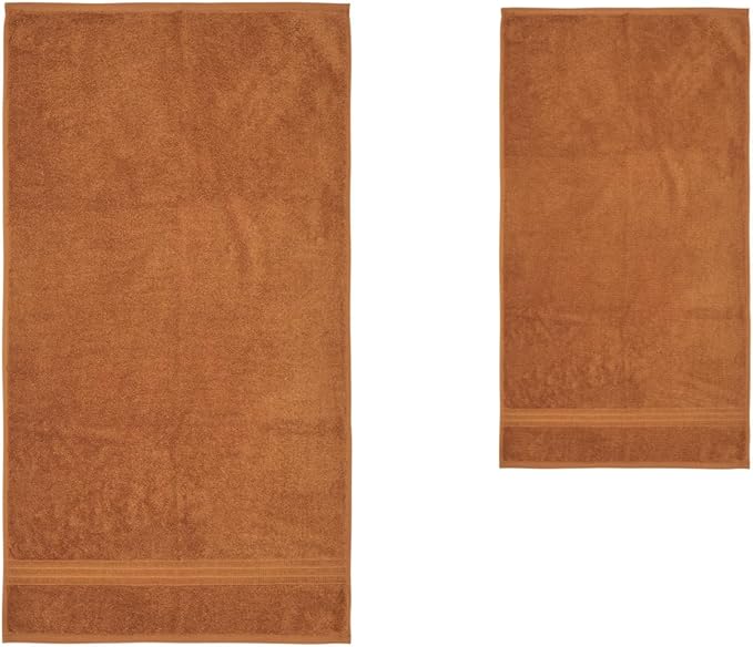 HOMELOVER 6 Piece Towel Set - 100% Organic Cotton 2 Bath Towels & 4 Hand Towels - 500 GSM, Hotel & Spa Quality, Soft, Quick Dry, Highly Absorbent Bathroom Essentials (Sahara Brown)