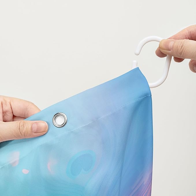 AILONEN Peacock Shower Curtain for Bathroom, Pink and Blue Peacock Feather Print Shower Curtain,Fashion Tie Dye Bath Curtain for Girls Women Waterproof 36" W*72" H