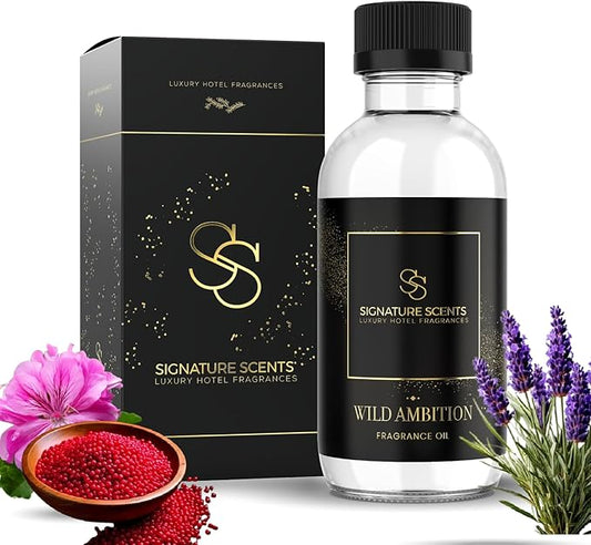 Luxury Hotel Diffuser Oil for Hotels and Homes - Aromatherapy Oils for use with an Essential Oil Diffuser at Home - Fragrance-Scent Diffuser Oil Blend (Wild Ambition) 4.05fl oz (120ml)