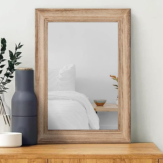 Rustic Mirror with Wood Frame Rectangular Mirrors for Wall Decorative for Bathroom Bedroom Living Room Home Entryway Large 26"x18"