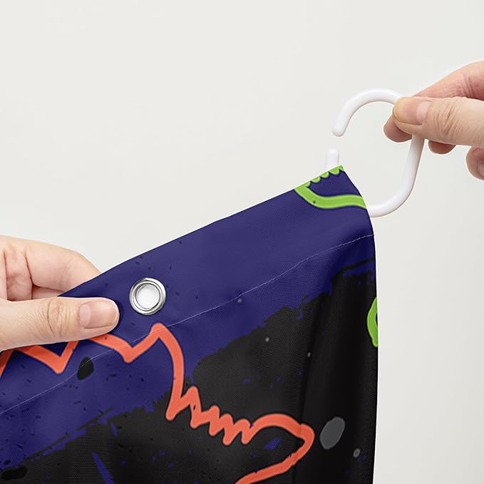 AILONEN Cartoon Dinosaur Shower Curtain 72" W*96" H for Bathroom,Teen Boys Dinosaur Bathroom Shower,Roaring Dinosaur Silhouette Boys Shower Curtain Polyester Waterproof Bath Curtain with 12 Hooks