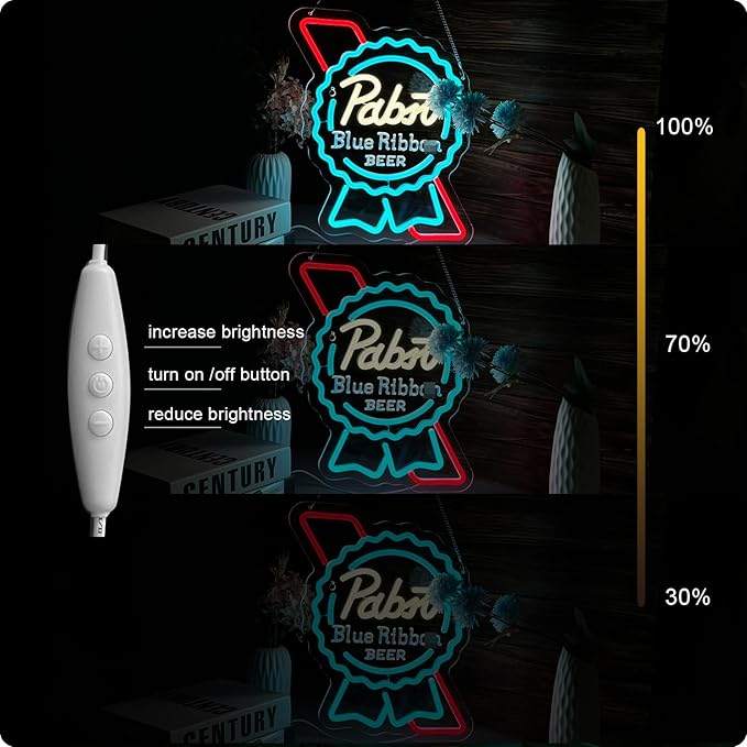 Beer P Neon Sign for wall decor USB Powered Dimmable Bar Wall Decor for Man Cave Home Pub(14.7x12.6 Inch)