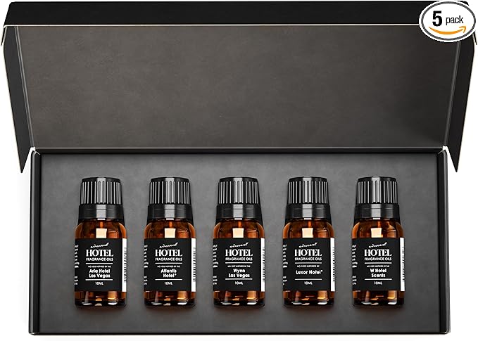 AirScent Hotel Diffuser Oil Gift Set - Casino Royale Fragrances - 10 mL, 0.34 fl oz Fragrance Oil Gift Set - Inspired by The Aria, The Wynn, Luxor, The Atlantis Bahamas and The W Hotel Scents