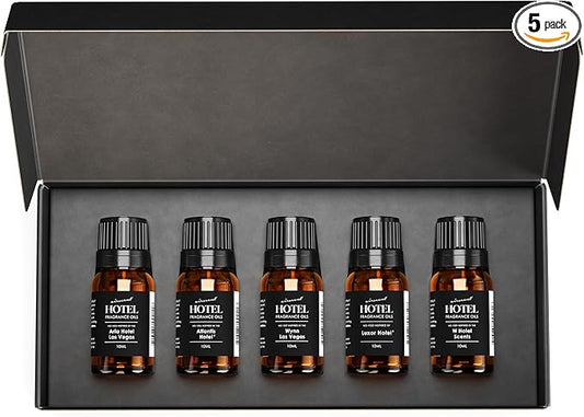 AirScent Hotel Diffuser Oil Gift Set - Casino Royale Fragrances - 10 mL, 0.34 fl oz Fragrance Oil Gift Set - Inspired by The Aria, The Wynn, Luxor, The Atlantis Bahamas and The W Hotel Scents
