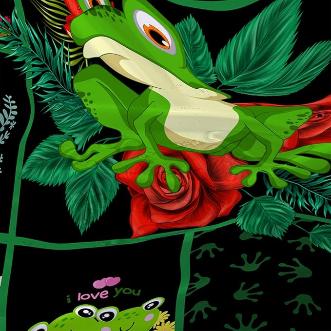 AILONEN Cartoon Frog Shower Curtain 36" W*72" H,Funny Frog Cartoon Green Animal Shower Curtain,Frog Lover Curtain Bathroom Decor Shower Curtain with 12 Hooks