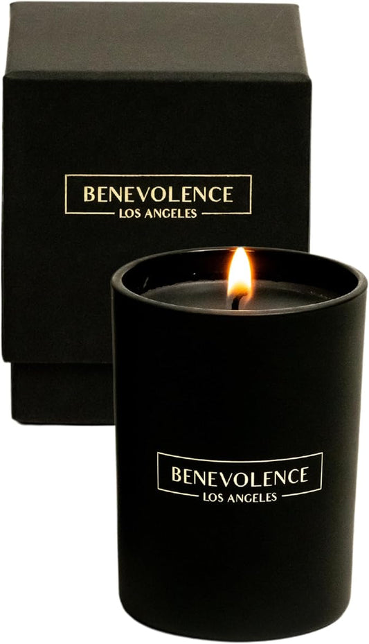 Benevolence LA Charcoal Scented Candle | Soy Candles, Black Candle for Home | Gifts for Women and Men | Home Fragrance | Aromatherapy | Bathroom Freshener | 10oz