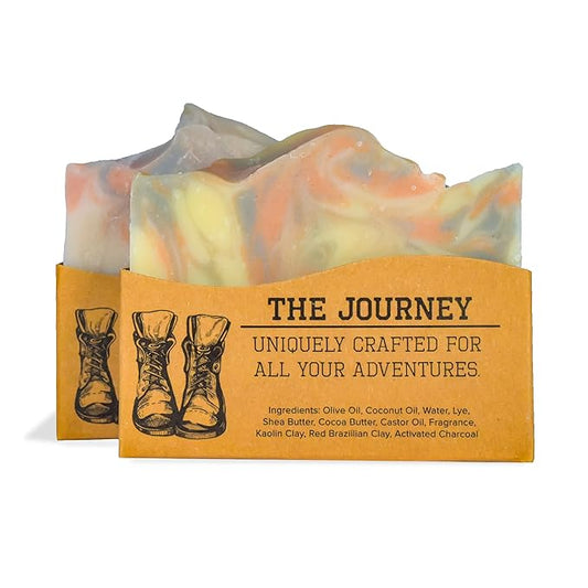Compass Soap The Journey | Natural Bar Soap for Men & Women | Body & Face Soap Bar for Women and Men | Minimalist & Gentle Lather | Natural Bath Soap, Paraben & Phthalate Free | 5 oz, Pack of 2