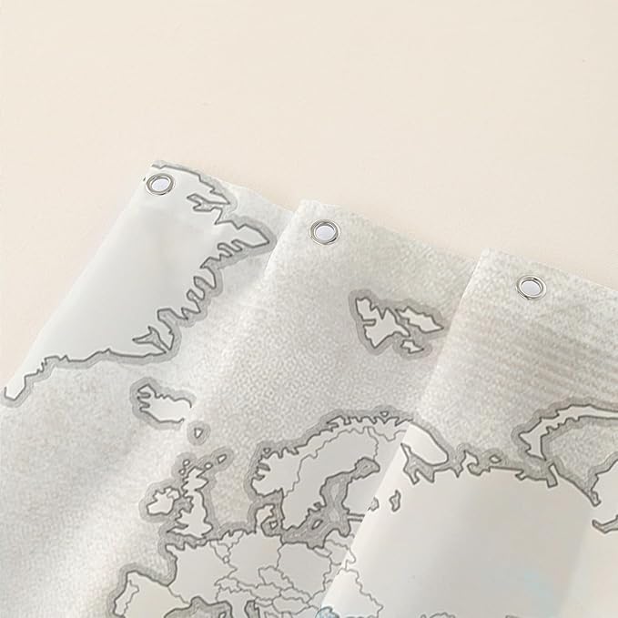 AILONEN Seahorse Shower Curtain for Bathroom,Nautical Coast Retro Map Ocean Bath Curtain 72" W*84" H,Blue Sea Animal Print Decorative Waterproof Curtain with 12 Plastic Hooks