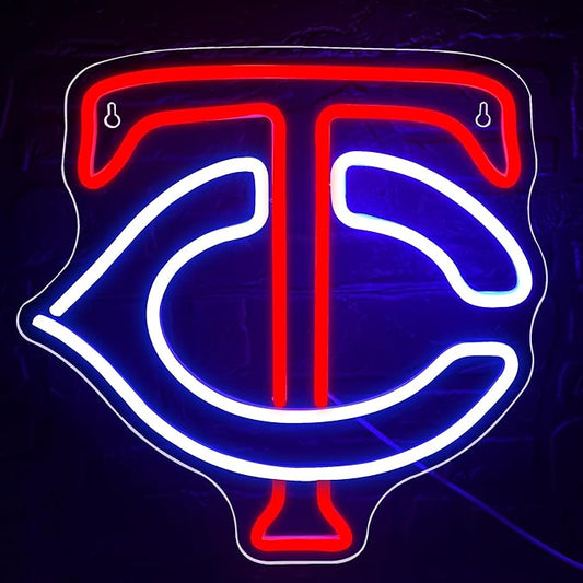 FMXD149 Neon Sign for Wall Decor - Sports Wall Decor, Man Cave, Teen Room, Baseball Fan Gift, Size 13.4 * 13.4 inches