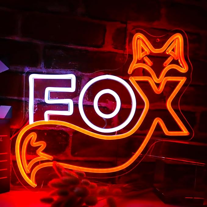 FOX LED Neon Sign,14.5x13 Inch USB Powered,for Room, Game Room & Party Art Wall Decor-Cute Fox Gift ﻿