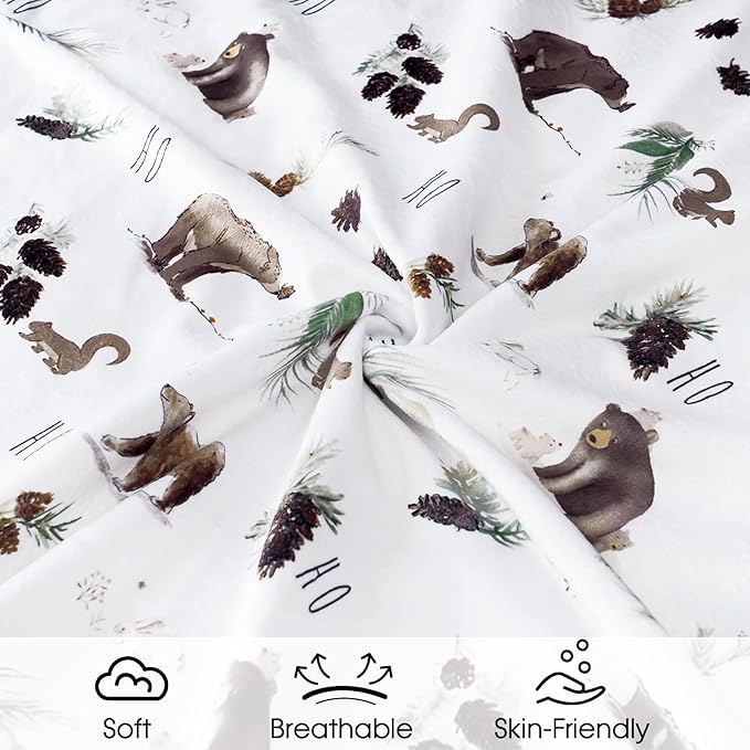 Minky Baby Throw Blanket for Boys Girls Neutral, 50x60 Inches Soft Lightweight Micro Fleece Blanket with Double Layer, Dotted Backing, Receiving Blanket for Newborns, Animals