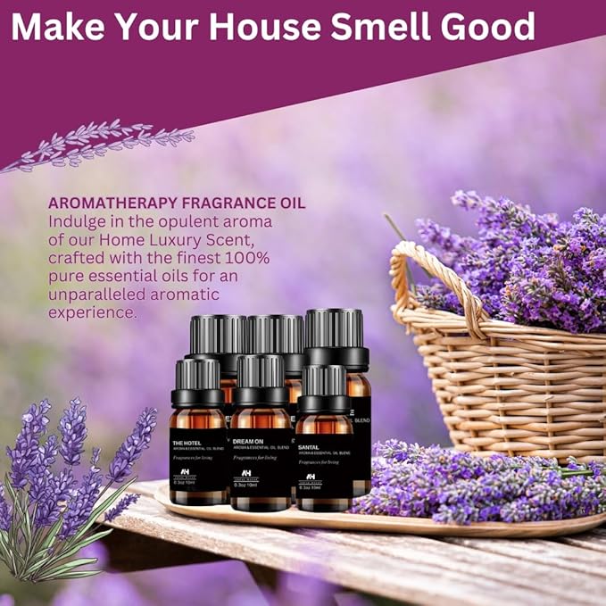 The One Hotel Diffuser Oil 10ml – Luxury Hotel Scent Inspired by 5 Star Hotels – Sandalwood, Virginia Cedar & Iris – Home Scent Essential Oil Refill for Diffusers – Long-Lasting Aroma