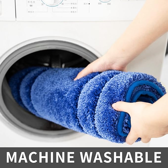 COSY HOMEER Extra Thick Bath Linen Sets Rugs for Bathroom - Anti-Slip Bath Mats Soft Plush Yarn Shaggy 100% Strong Polyester Living Room Bedroom Mat Floor Water Absorbent(Blue,24x36 - Inches)