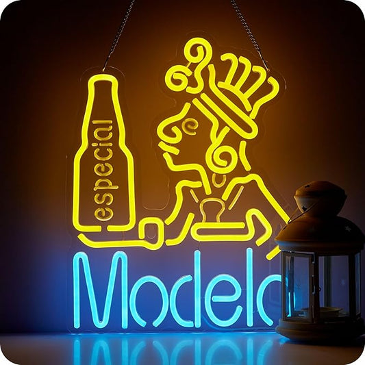 Model Neon Sign for Wall Decor Beer Neon Light Up Especial Signs for Man Cave Bar Pub Store Party Aztec Beer LED Lights