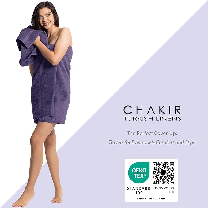 Chakir Turkish Linens | Hotel & Spa Quality 100% Cotton Premium Turkish Towels | Soft & Absorbent (4-Piece Washcloths, Plum)