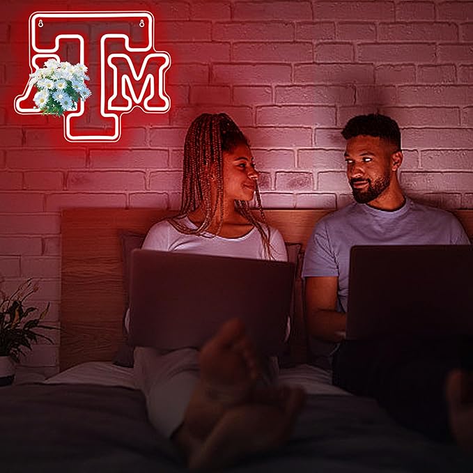 ATM Neon Sign for Wall Decor,College ATM Neon Led Sign for Bedroom,American Football Team Logo Neon Sign for Room Decor,University Name Light Up Signs for Man Cave, Dorm Decoration for College