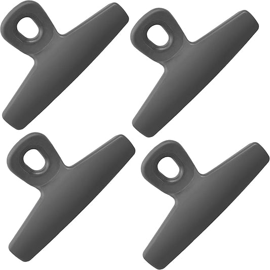 COOK WITH COLOR Food Clips - Wide Heavy Duty Chip Clips, Large Bag Clips for Food Storage with Air Tight Seal Grip, Pack of 4, Grey