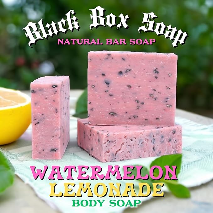 USA MADE Men's Natural Bar Soap 4.5-5oz Moisturizing Body Wash Bath & Shower from Natural Oils - Handmade Cold Process No Harsh Chemicals (WATERMELON LEMONADE)