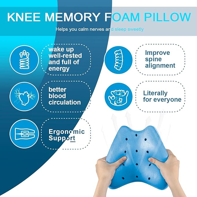 Knee & Leg Pillows Foam Support Pillow for Sleeping for Back Pain,Leg Pillow for Sleeping On Side, Memory Foam Cushion Knee Support Pillows,Pregnancy Pillow Removable and Washable Cover
