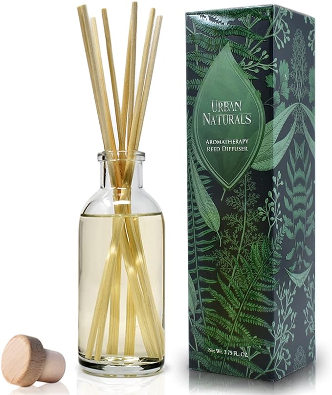 Urban Naturals Vanilla Lime Reed Diffuser Set | Made with Essential Oils | Zesty Lime, Sweet Cane Sugar, Creamy Vanilla & Tonka Bean | Made in The USA