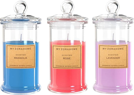 Bottle Shape Soy Wax Candle, Aromatherapy Candles for Home Scented or As a Birthday/Holiday Gift for Your Lover(3.5OZ/24Hours Burning)(Scents Rose + Magnolia + Lavender)