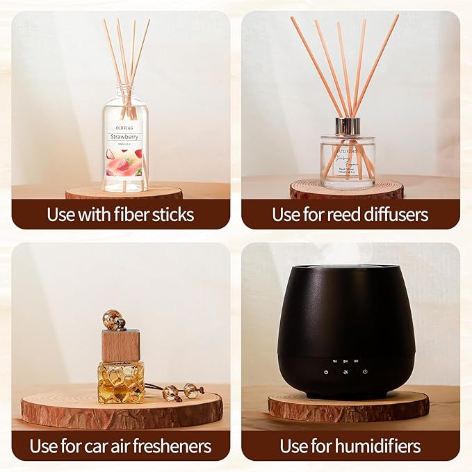 Strawberry Reed Diffuser with 10 Fiber Sticks, 8.45 oz Reed Diffusers for Home Essentials Bathroom,Last up to 60 Days