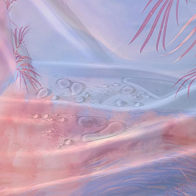 AILONEN Pink Wonderland Shower Curtain,Blue and Pink Sweet Bathroom Shower Curtain for Girls Kids Teens, 72" W*84" H Dream Sky Theme Shower Curtain Sets for Bathroom