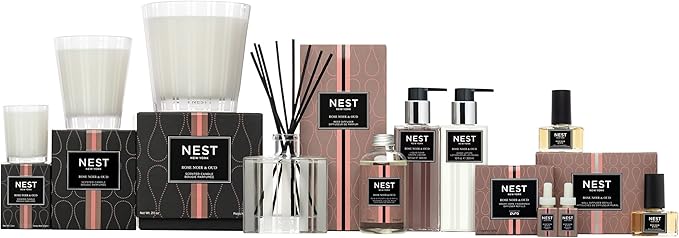 NEST New York Reed Diffuser Liquid Refill, Rose Noir & Oud - 5.9 fl oz - Fragrance for Up to 90 Days - Flame Free