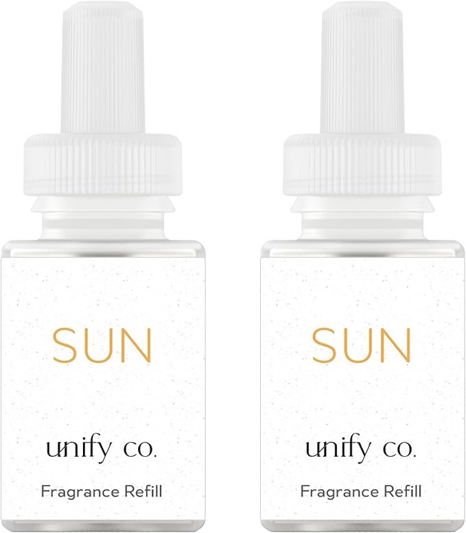 Pura & Unify Co. Home Scent Refill - Smart Home Air Diffuser Fragrance - Up to 120-Hours of Premium Fragrance per Refill - Clean & Safe Diffuser - Household Essential - 2 Pack - Sun