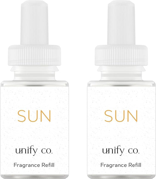 Pura & Unify Co. Home Scent Refill - Smart Home Air Diffuser Fragrance - Up to 120-Hours of Premium Fragrance per Refill - Clean & Safe Diffuser - Household Essential - 2 Pack - Sun