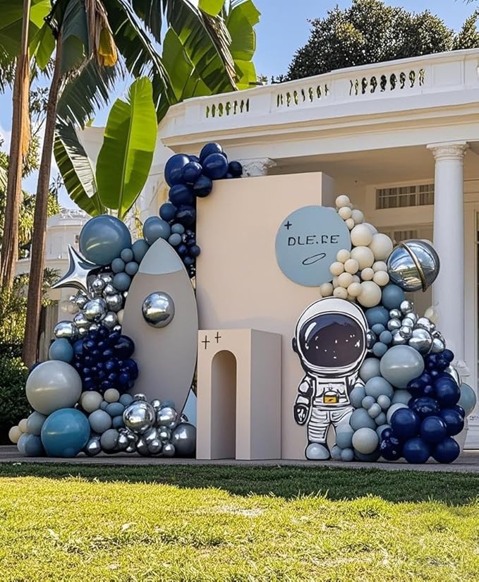 Navy Blue Balloons 145pcs Different Sizes 5in 10in 12in 18in Dark Blue Round Latex Balloon Arch Kit Garland for Graduation Wedding Baby Shower Birthday Party Decoration