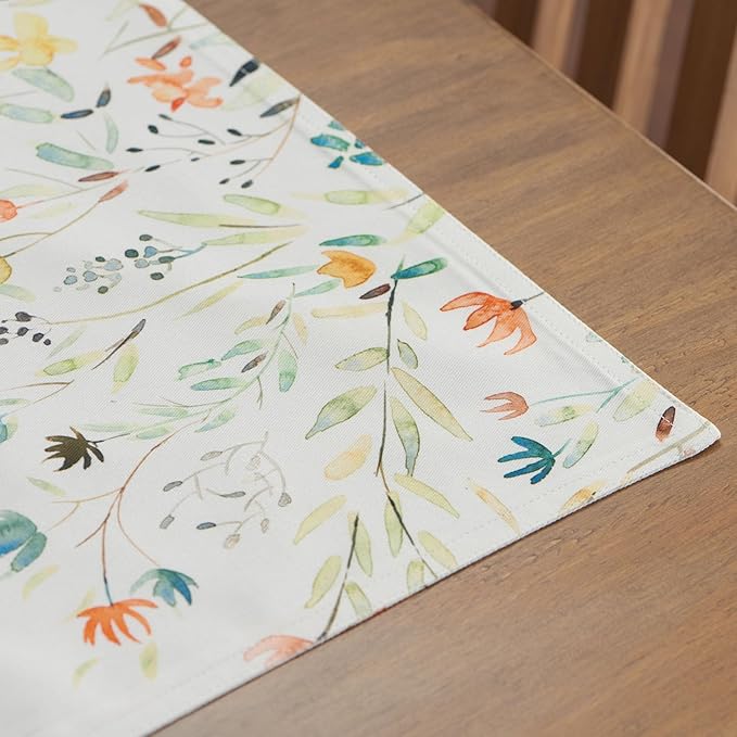 Maison d' Hermine Placemats Set of 4 100% Cotton Washable Cloth Place Mats, Reusable Table Mats for Kitchen Dining Decoration, Party, Wedding, Restaurant Spring/Summer (Colmar, 13" x 19")