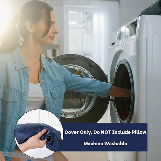 HOMBYS Satin Bed Wedge Pillow Cover Silky & Smooth Wedge Pillowcase 1 Pack 24x24x7.5, Soft & Breathable, Removable & Machine Washable-Zipper Design (Pillow Not Include)