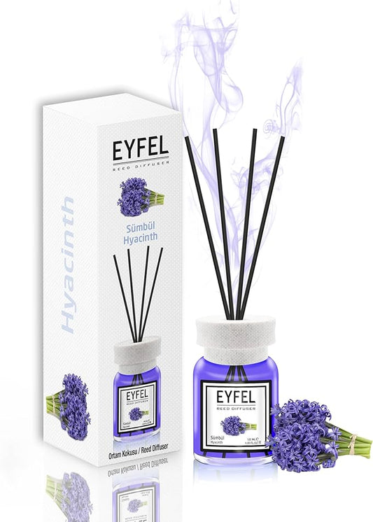 EYFEL Reed Diffusers for Home – Hyacinth Reed Diffuser Set 4.05 fl oz Oil Diffuser Sticks, Bathroom Diffuser, Home Fragrances, Scented Sticks, Home Décor