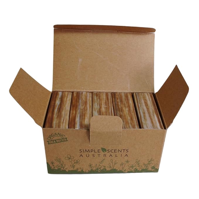 Sandalwood Scented Natural Soap Bars (5 Bars), 3.5oz Moisturizing French Triple Milled Soap Bars Enriched with Shea Butter - Pure Plant Oil Bath & Body