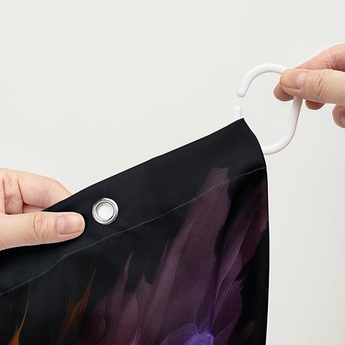 AILONEN Sugar Skull Shower Curtain for Bathroom,Romantic Colorful Smoky Skull Bath Curtain,Watercolor Skull Skeleton Decoration Bathroom Waterproof Shower Curtain with 12 Plastic Hooks, 72" W*84" H