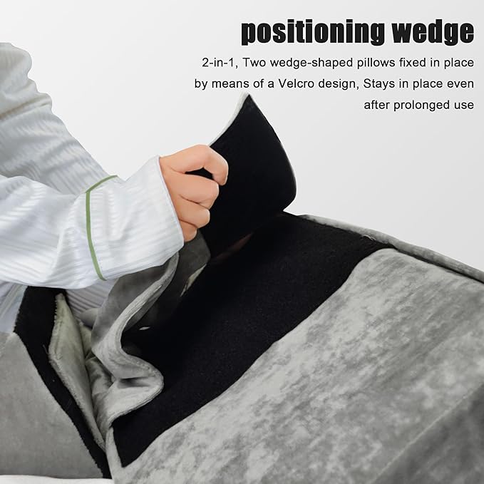 Positioning Wedge Pillow for Bed Sore Relief (3 in 1), Adjustable Bed Wedges & Body Positioners with Waterproof, Wedges for Bed Positioning, After Surgery, Back Pain, Side Sleeping