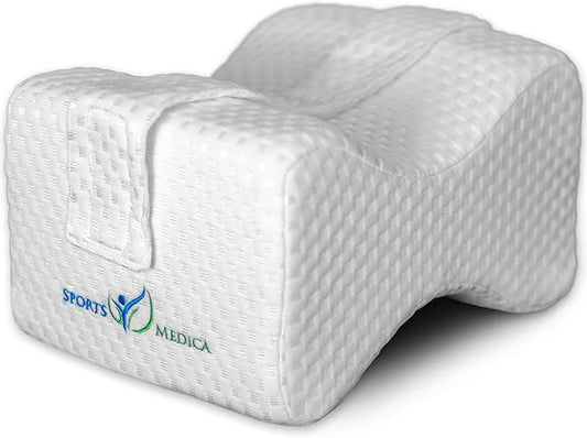 Doctor Developed Knee Pillow for Side Sleepers - Memory Foam Leg Side Sleeper Pillow, Sciatica Pain & Back Pain Relief - Leg Pillow with Strap to Support Spine Alignment - Orthopedic Hip Pillow