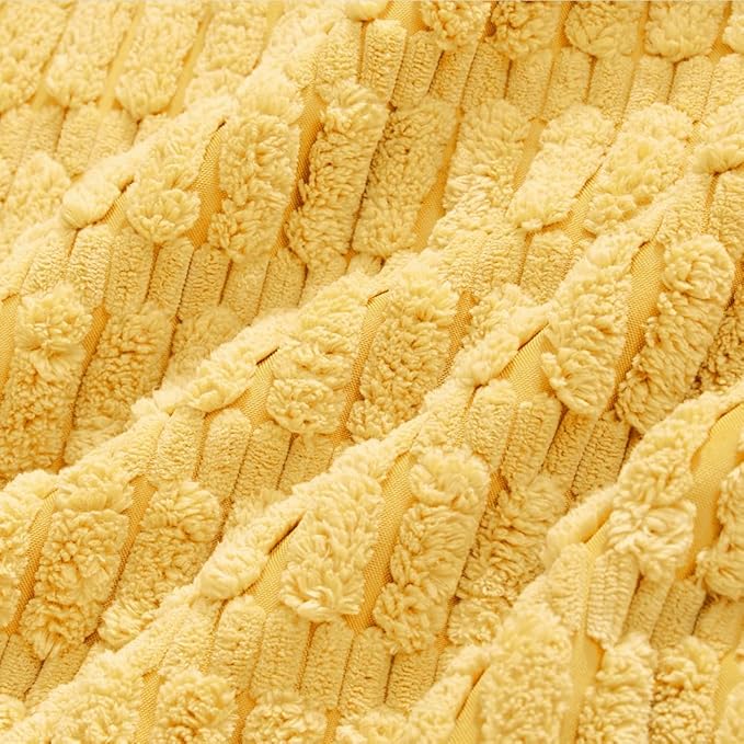 Fancy Homi 4 Packs Yellow Spring Decorative Throw Pillow Covers 20x20 Inch for Living Room Couch Bed Sofa, Rustic Farmhouse Boho Home Decor, Soft Striped Corduroy Square Cushion Case 50x50 cm