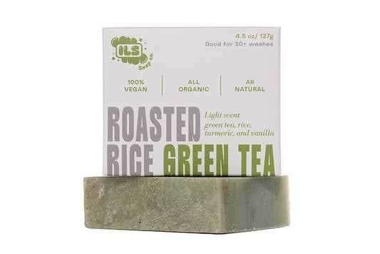 Roasted Rice Green Tea - Made in USA - All Natural Bath Soaps for All Skin Types - Plant Based, Cold Process and Handmade