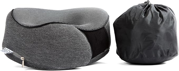Neck Pillows for Travel - Airplane Pillow – Memory Foam for Kids & Adults – Travel Neck Pillow & Airplane Travel Essentials for Sleeping Support On Flight Or Car (Graphite Grey)