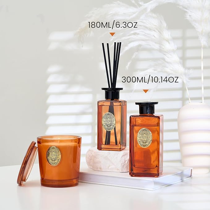 M&SENSE 10.14 oz Large Reed Diffuser | Magical Oriental Scent Oil Diffuser with Sticks |Long Lasting Non-Toxic Essential Oil |Reed Diffuser for Bathroom Shelf Decor