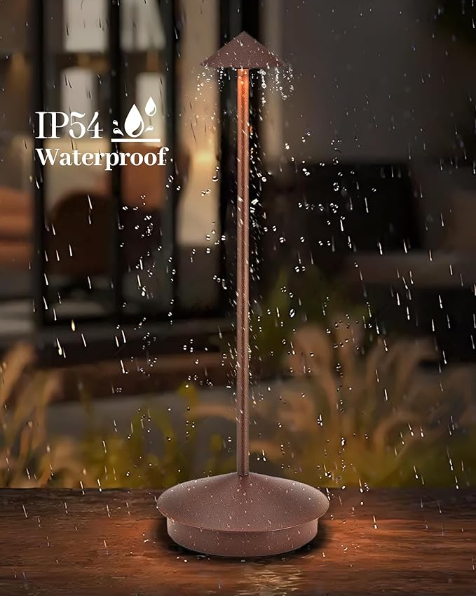 Portable Cordless Table Lamp Modern Led Desk Lamp Rechargeable 2 Pack, 6000mAh Battery Table Light for Dinning Patio Bedroom Camping Coffee shop Restaurant, IP54 Waterproof, Dimmable 3 Light Color