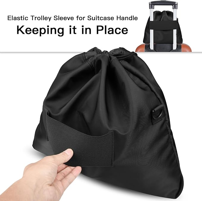 Large Travel Neck Pillow Bag for Dot&Dot Twist Memory Foam Travel Pillow, Luggage Travel Pillow Drawstring Bag Carrying Case with Trolley Sleeve & Adjustable Strap, Easily Attach to Luggage Backpacks