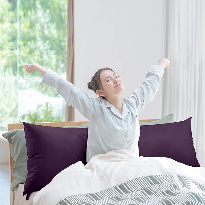 Utopia Bedding Full Body Pillow for Adults (Purple, 20 x 54 Inch, Pack of 06) Long Pillow for Sleeping, Large Pillow Insert for Side Sleepers