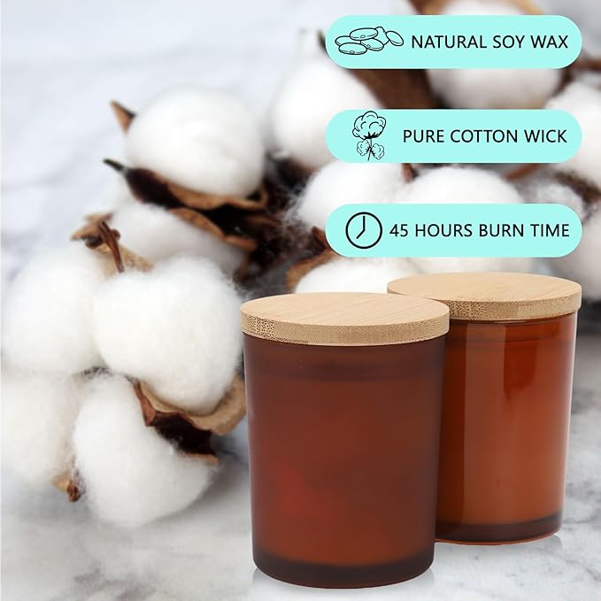 2pcs Scented Candles Natural Soy Candle for Home Large Glass Jar Candles 8oz Single Wick Candle Over 50 Hours of Burn Time for Creating Relaxing Ambience & Holiday Gifting（Floral + Fruity）